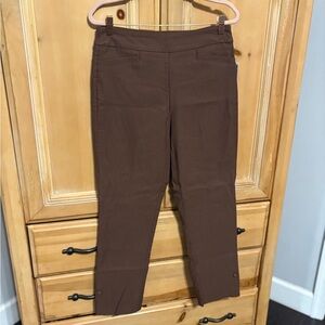 Tribal Chocolate Brown Pull-On Pants | Flatten It Slimming Pants | NWT